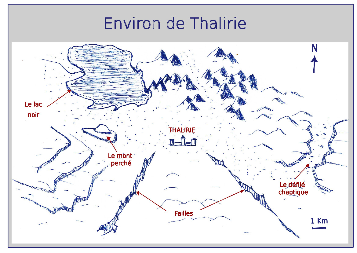 Lire la suite à propos de l’article Les environs de la cité de Thalirie, plan